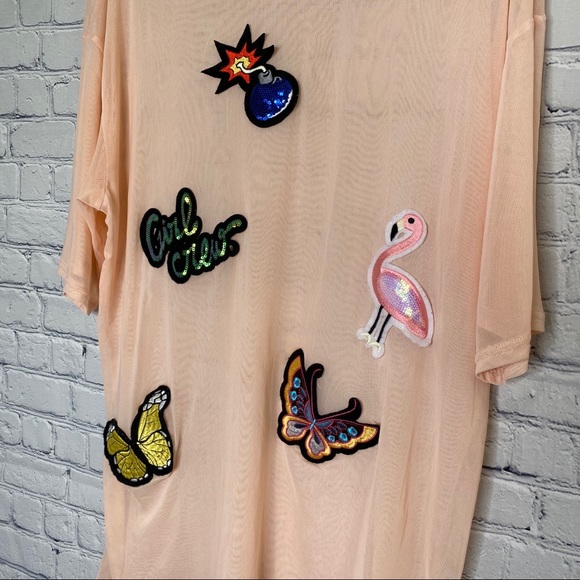 Beach Sumer cover up with Sequin patches - Picture 2 of 3